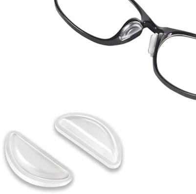 PIPJOY Eyeglass Nose Pads, Adhesive Anti-Slip Nose Pads, Soft Silicone Nose Pad Cushion for Glasses, Eyeglasses, Sunglasses (10 Clear Pairs)