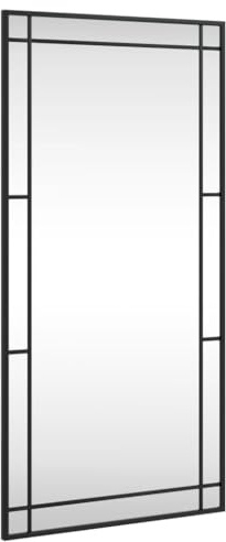 vidaXL Wandspiegel Schwarz 50x100 cm Rechteckig Eisen
