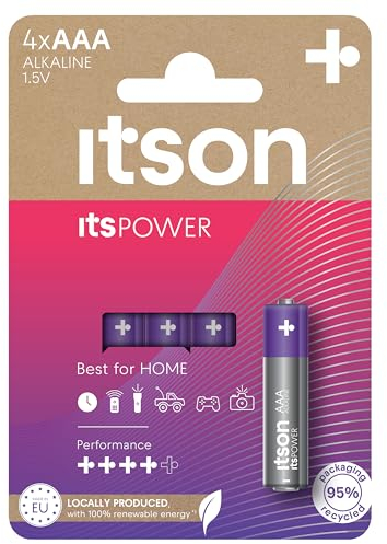ITSON Blister de 4 Piles Alcalines LR03/AAA 1,5V ItsPOWER