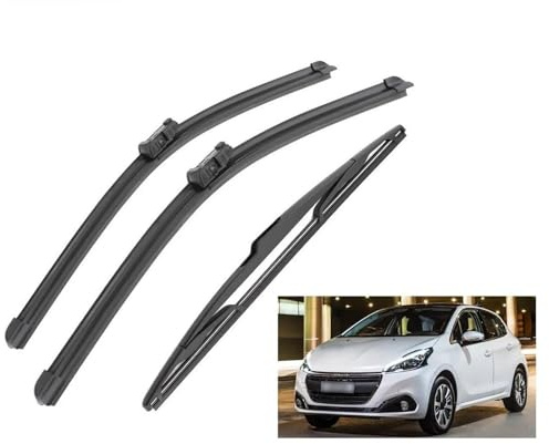 Balais d'essuie-glace avant et arrière, accessoires de coupe, pour Peugeot 208 2012-2017 26 + 16 + 14 , 2012 2013 2014 2015 2016 2017 Jeu De Balais D'essuie-Glace