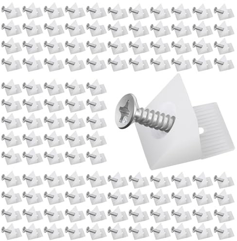 VFANDV Rückwandverbinder, Schrankrückwand Befestigung Kunststoff Rückwandhalter mit Schrauben Schubladenboden Verstärkung Rückwandverbinder Schubladen Keile Halter Stabilisatoren (40)