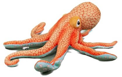 Teddys Rothenburg Kuscheltier Oktopus 36 cm orange liegend Plüschoktopus Stoffkrake Plüschtier