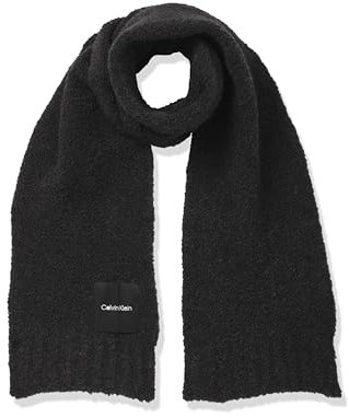 Calvin Klein Damen Soft Boucle Cold Weather Knit Scarf Winterschal, Schwarz, Einheitsgröße