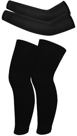 Hotfiary 2 Paia Manicotti a Compressione per Bambini e Ragazzi e Set di Manicotti per Le Gambe per Il Basket e Il Calcio, Protezione Solare Uv per Il Raffreddamento Dello Sport All'aperto Traspirante,