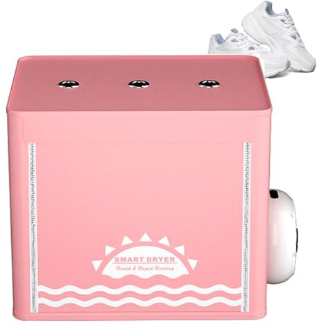 Kioxiuin 370W Electric Shoe Dryer with 12H Timer Modes, Collapsible Shoe Rack Storage Organizer, Double Layer Drying Rack for Shoes and Socks