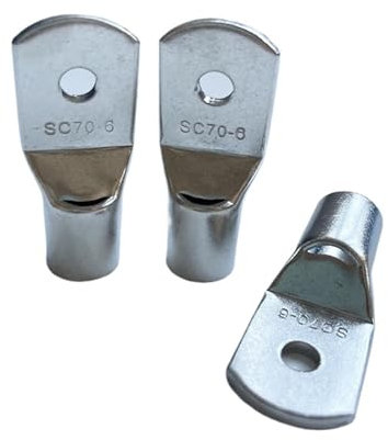 10PCS 70mm2 Crimp Terminal Wire Welding Cable Connector Kit Bolt Hole Tinned Cable Lugs SC70-6 SC70-8 SC70-10 SC70-12(SC70-6,50PCS)