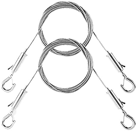 Sreuyong 2PCS Adjustable Picture Hanging Wire Kit - Heavy Duty Hardware, 1M X1.5Mm Stainless Steel Cables Hanging Rope