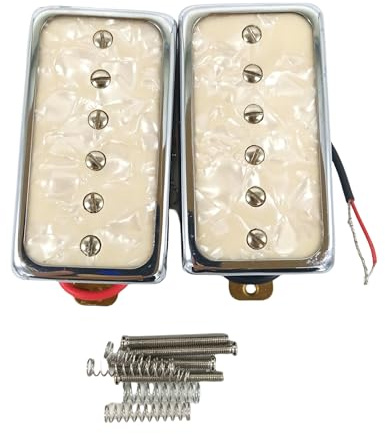 LP Humbucker Tonabnehmer-Set (50# & 52#) – Hohlkupfergehäuse mit weißer Perle – 8,5 x 3,8 x 2,4 cm – 0,2 kg – für Les Paul Style Gitarren