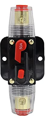 ZBJGBUIA Disjoncteur avec réinitialisation Automatique, 1 pièce, 30-150A, DC 12-42V, for Voiture, Bateau, Yacht, RV, Interrupteur d'assurance électrique, Porte-fusible Audio, Protection(50a)