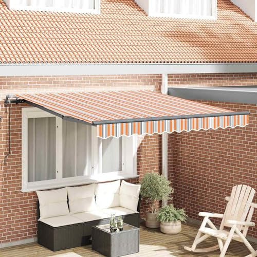 Tidyard Toldo Retráctil Automático a Rayas Multicolor 350x250 cm