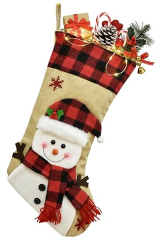 XDGBGFN Personalisierte Weihnachtsstrümpfe Groß Nikolausstrumpf Hängende Weihnachtsstrumpf für Weihnachtsdekorationen, Geschenktüte, Kamindekoration (Weihnachten-2)