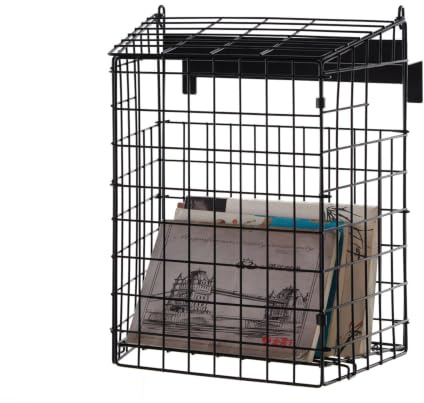 House Of Home Large Letterbox Cage for PVC Doors – Internal Mail Catcher & Letter Guard – Secure Metal Wire Post Holder – Prevents Mail Falling, Pet & Child Safe (Black)