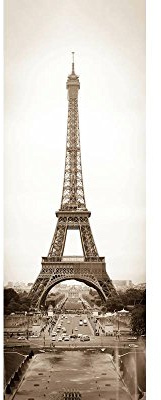 awallo Panneau décoratif - Motif Tour Eiffel Paris - Beige - 100 x 280 cm - Papier peint photo avec tour Eiffel Paris sur papier peint non tissé - Fabriqué en Allemagne - Traitement simple et rapide