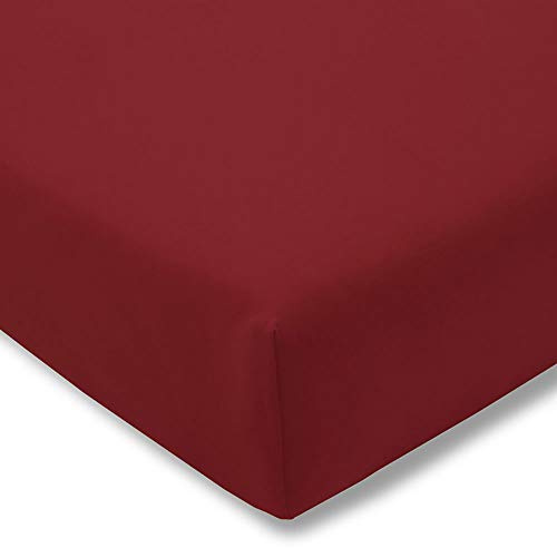 Estella 6900 Zwirn-Jersey Spannbettlaken 90-120 cm Breite x 190-220 cm Länge Farbe: 440-Kirsch