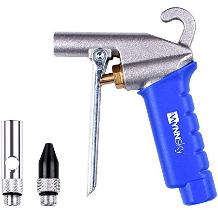 WWYNNsky High Flow Air Blow Gun with Rubber Tip and Xtreme Flow Nozzle, 120PSI, 1/4 Inch NPT Threads Inlet, Aluminum Body 3 Pieces Air Compressor Accessories Kit, Cleaning Air Tool for Garage and Shop