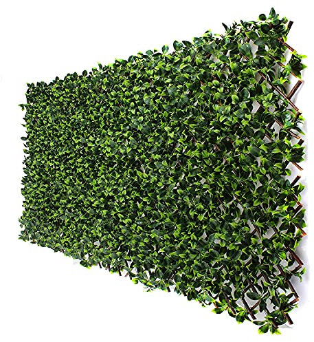 BPIL 1x2m Artificial Laurel Leaf Expanding Fence To Screen Areas of your Garden UV Protected