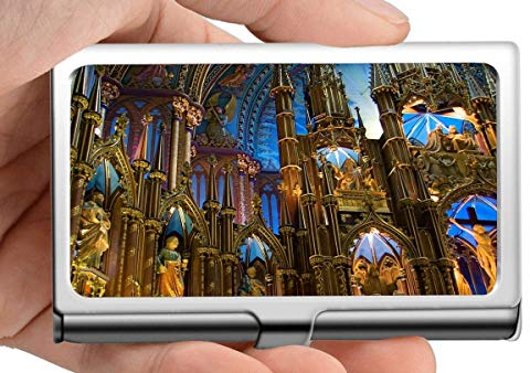Geschäftsname-Kartenhalter 304 Edelstahl, Glaubensglaube Notre Dame Basilica in Montreal Kreditkarten-Ausweis-Kasten/Halter/Karten-Kasten