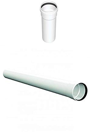 Tubo in alluminio bianco canna fumaria scarico caldaia diam. 80 mm X 2 mt metri con guarnizione