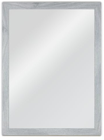 CHELY INTERMARKET MOD128 Espejo Pared Vertical Decorativo Grande Estilo Moderno Marco Madera Cuerpo Entero Elegante 40x60 cm Gris 2004 Ideal Recibidor Dormitorio Baño Incluye Kit Montaje