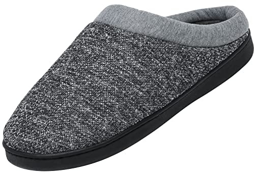 Mishansha Hombre Zapatillas de Estar por Casa Antideslizante Pantuflas Memory Foam Mujer CáLido Zapatillas Andar por Casa Interior, Negro Oscuro 43