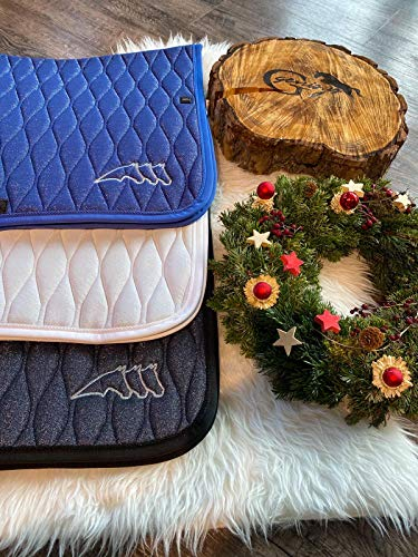 Equiline Schabracke Octagone DIAMAC Logo Lurex blau mit Glitzer Effekt, Eq19_Flaw_Gr.:DNX