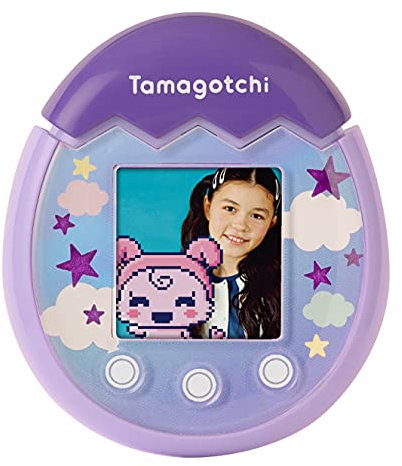TAMAGOTCHI 42902 Bandai Pix The Next Generation of Virtual Reality Pet with Camera, Games and Collectable Characters-Sky, Purple, Single