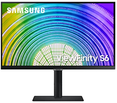 Samsung LS24A60PUCUXEN - Monitor profesional de 24 QHD (2.560 x 1.440, panel IPS), 5 ms, Flicker free, ajustable en altura, inclinación, giro y pivote, USB-C, 144 Hz