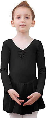 Tancefair Ragazza Vestito da Balletto Body Danza Tutu da Balletto Leotard Vestito Ginnastica Manica/Lunga Corta Ballet Outfit con Chiffon Gonna