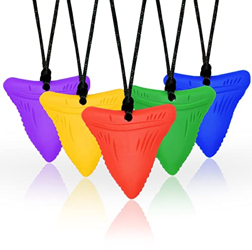 Sensory Chew Necklaces - Silicone Chew Toys for Autism, ADHD,Chewy Toy for Biting Needs(Shark Teeth)