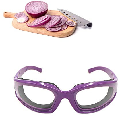 JUHONNZ Oignon Lunettes,Lunettes de Protection pour Oignons Anti-éclaboussures Protection des Yeux Protection du Visagepour femmes Hommes Accueil Utilisation de Cuisine Activités de Plein Mauve