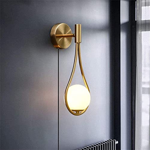LED Gold Innen Wandlampe Schlafzimmer mit Stecker und Stecker, Moderne Verstellbare Winkel Wandleuchte mit Schalter und Kabel Metall Nachttischlampe E27 Wohnzimmer Küche Wand Leseleuchte (1 Stück)