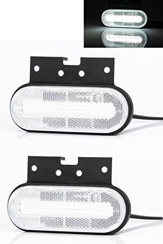 MelTruck® 2x Weiße LED Umrissleuchte 12V 24V LKW Anhänger Trailer Begrenzungsleuchte SET