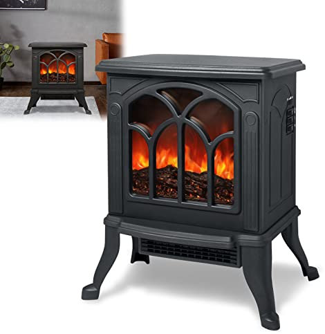 Aufun cheminée électrique avec radiateur soufflant, cheminée à effet de cheminée à LED Effet de flamme, cheminée électrique avec puissance 750/1500 W, 2 niveaux de chaleur Chauffage Stove Low Noise