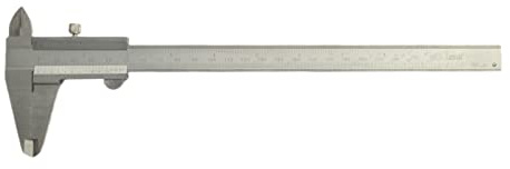 WRS Präz.-Messschieber/Schieblehre mit Feststellschraube, DIN 862, rostfrei, mattverchromt, ganz gehärtet, 4-fach Messung, mit Gewindetabelle, im Etui, Größen Name: 200 mm Messbereich, Nonius 0,05 mm