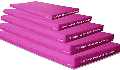Gymnastics Crash Mat, Safety Exercise Mat Pad, Critical Fall Height Tested to 3 Metres BS:EN1177 [Pink, Large]