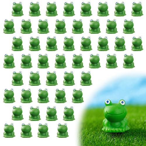 Okdance 50Pcs Mini Resin Frogs Miniature Tiny Frogs Figurines Garden Decor Cute Small Garden Frog Ornaments for Home Decorations