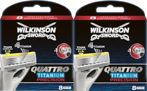 Wilkinson Sword Quattro Titanium Präzisions-Rasierklingen, 16 Stück