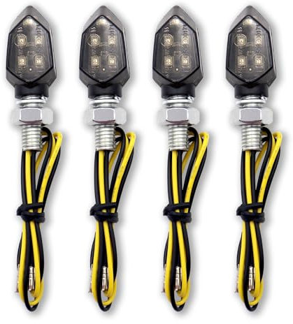 DIYoung 4 x Indicateurs de Moto LED, Mini lumières de Moto étanches 12 V, Approuvé E pour Moto, Voitures à pédales