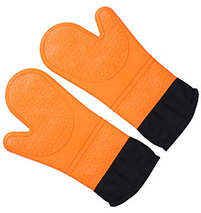 LIFKOME 2st Backhandschuhe Grillhandschuhe Silikonhandschuhe Ofenhandschuhe Lange Manschette Isolierte Handschuhe Kochhandschuhe Der Kreis