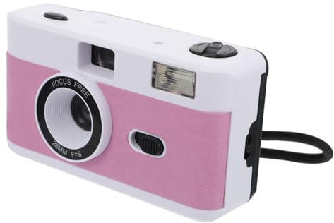 CAXUSD Fotocamera Analogica Riutilizzabile per Pellicola 35mm in Abs, Flash Incorporato, senza Batteria, per Fotografia Retrò
