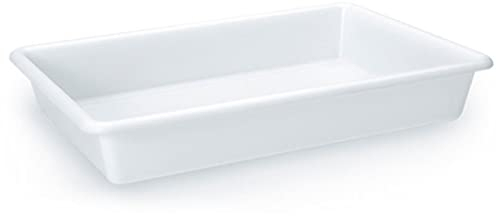 Tradineur Lot de 3 bacs réfrigérants de rangement rectangulaires, plastique, réutilisables, servir des aliments, des collations, fabriqué en Espagne, 2 litres, 30 x 21 x 6 cm - Blanc