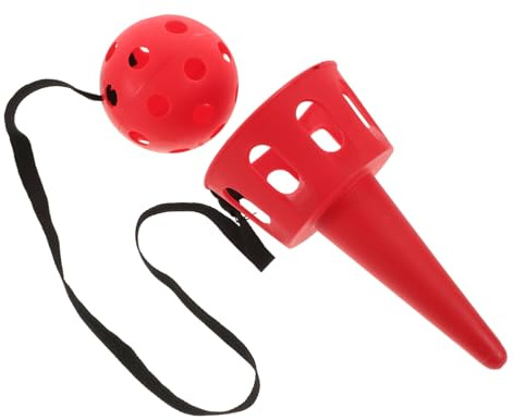 INOOMP Juego de Lanzamientos para Niños Copa de Captura de Plástico Rojo, Mejora Habilidades Motoras y Decoracion Colegio para Actividades al Aire Libre y Juegos de Patio