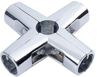 Milageto Ensemble de connecteurs de Tube rond, raccords à 5 voies en forme de croix, pièce de fixation de Joint pour la Construction de maisons industrielles, pour 2.5 Cm