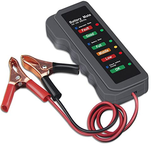 Comprobador de carga de batería Prueba del alternador del vehículo del probador de la batería de 12V del automóvil Prueba de alternador de 12 voltios Revise la herramienta de diagnóstico for automóvil