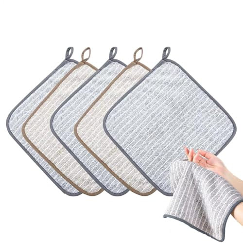 Cucina, 5 x orecchini per lavare i piatti - tessuto in microfibra, asciugamani ad asciugatura rapida per cucina, soggiorno, bagno