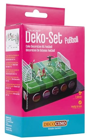 DECOCINO Set di decorazioni (7 pezzi) per torte e torte, decorazione da calcio per dolci, ottima decorazione per torte di compleanno per bambini