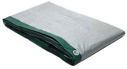 TARPAFLEX 3.5m x 5.5m Green/Silver Tarpaulin Waterproof Heavy Duty Tarp Sheet Cover, 140gsm Multipurpose Groundsheet With UV Protection & Shrinkproof Material
