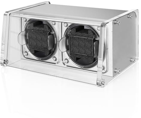 Watch Winder Smith Uhrenbeweger mit Mittelrotationsstoppfunktion – für 2 Uhren – geeignet für große Herren-Automatikuhren