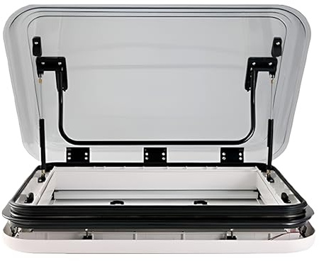 UPLTOE Lucernario in Alluminio per Camper con LED, Lucernario per Camper con Telaio in Lega di Alluminio, Copertura in Acrilico Anti-UV, per Roulotte, Rimorchi E Veicoli Modificati. 800 * 500mm