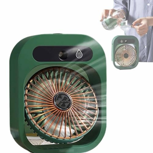 YIGECHENXIN Mini Enfriador de Aire con Pantalla táctil, Aire Acondicionado portátil de bajo Ruido refrigerado por Agua. 3 Niveles de Velocidad del Viento se Pueden Ajustar libremente.